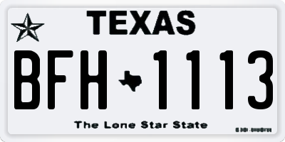 TX license plate BFH1113