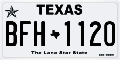 TX license plate BFH1120