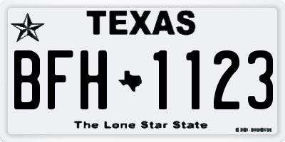 TX license plate BFH1123