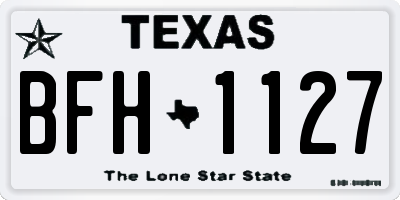 TX license plate BFH1127