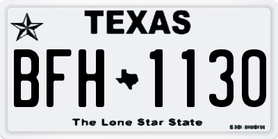 TX license plate BFH1130