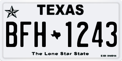 TX license plate BFH1243