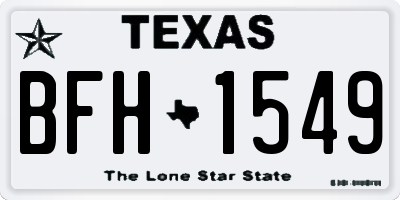 TX license plate BFH1549