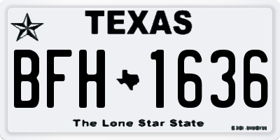 TX license plate BFH1636