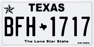 TX license plate BFH1717