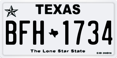 TX license plate BFH1734