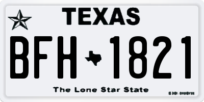 TX license plate BFH1821