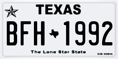 TX license plate BFH1992