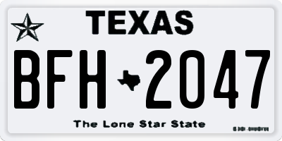 TX license plate BFH2047
