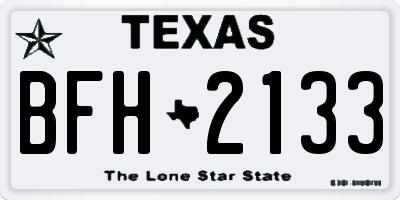 TX license plate BFH2133
