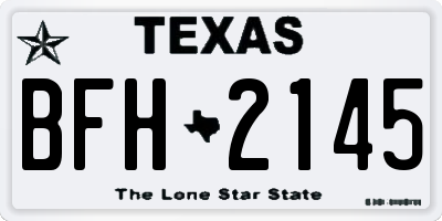 TX license plate BFH2145