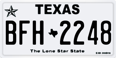 TX license plate BFH2248