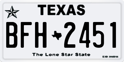 TX license plate BFH2451