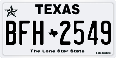 TX license plate BFH2549