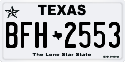 TX license plate BFH2553