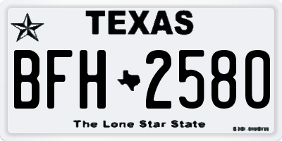 TX license plate BFH2580