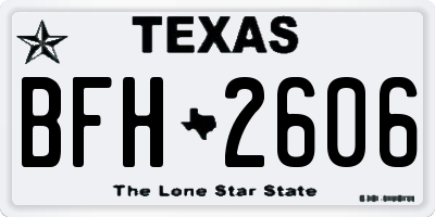 TX license plate BFH2606