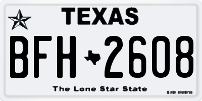 TX license plate BFH2608