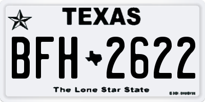 TX license plate BFH2622