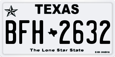TX license plate BFH2632