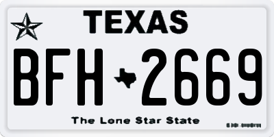 TX license plate BFH2669