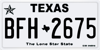 TX license plate BFH2675