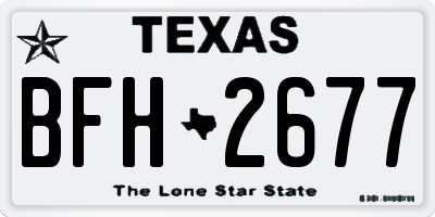 TX license plate BFH2677
