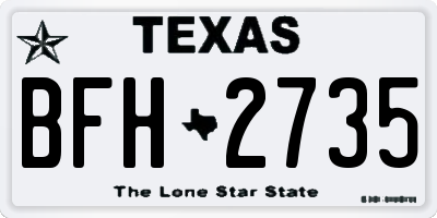 TX license plate BFH2735