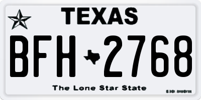 TX license plate BFH2768