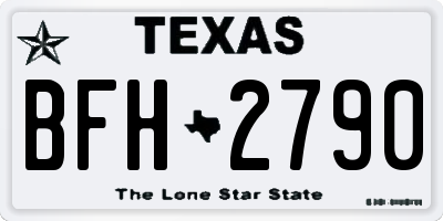 TX license plate BFH2790