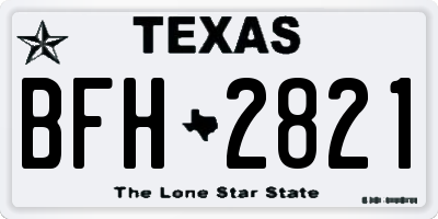 TX license plate BFH2821
