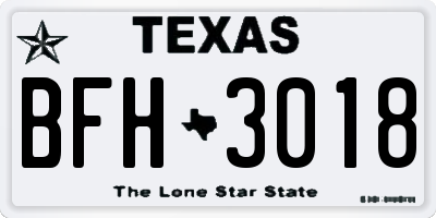 TX license plate BFH3018