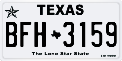 TX license plate BFH3159