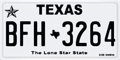 TX license plate BFH3264