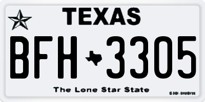TX license plate BFH3305