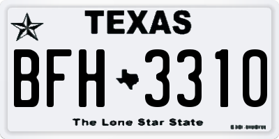 TX license plate BFH3310