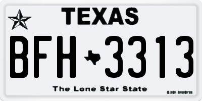TX license plate BFH3313