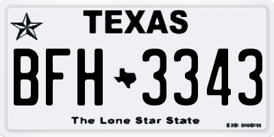 TX license plate BFH3343