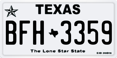 TX license plate BFH3359