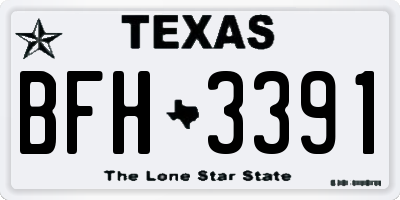 TX license plate BFH3391