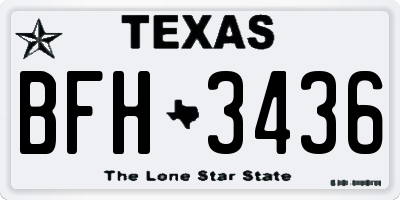 TX license plate BFH3436
