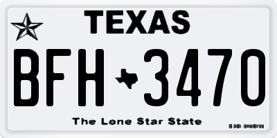 TX license plate BFH3470