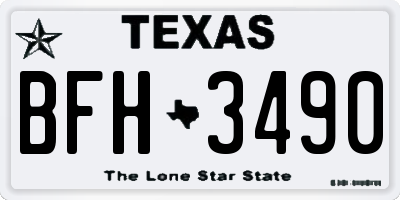 TX license plate BFH3490
