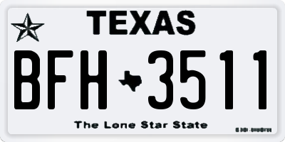 TX license plate BFH3511