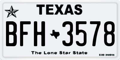 TX license plate BFH3578
