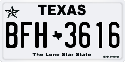 TX license plate BFH3616