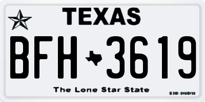 TX license plate BFH3619