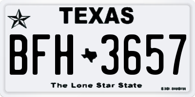 TX license plate BFH3657
