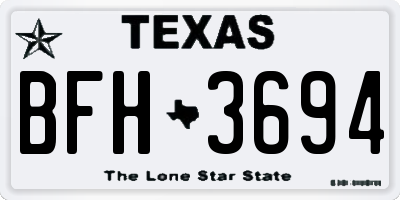 TX license plate BFH3694
