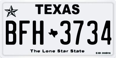 TX license plate BFH3734